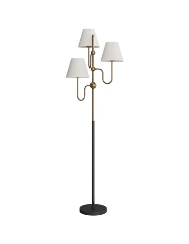 HOMCOM Floor Lamp, 165 cm Tall Standing Lamp with 3 Light and Foot Switch for Living Room, Bedroom, Bedside, Office, E27 Base Wi