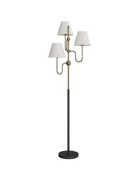 HOMCOM Floor Lamp, 165 cm Tall Standing Lamp with 3 Light and Foot Switch for Living Room, Bedroom, Bedside, Office, E27 Base Wi