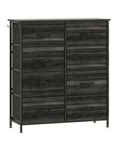 HOMCOM Chest of Eight Fabric Drawers - Black