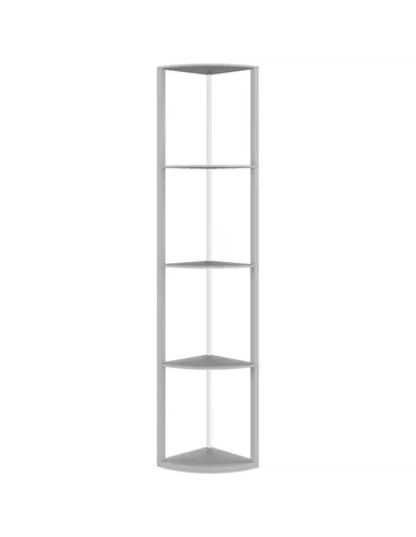 HOMCOM RGB LED Floor Lamp with Shelves, 5-Tier Dimmable Standing Lamp with Adjustable Brightness and Remote Control, Modern Corn