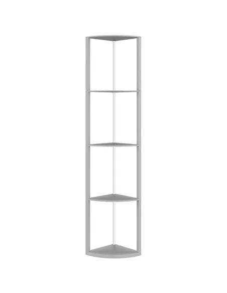 HOMCOM RGB LED Floor Lamp with Shelves, 5-Tier Dimmable Standing Lamp with Adjustable Brightness and Remote Control, Modern Corn