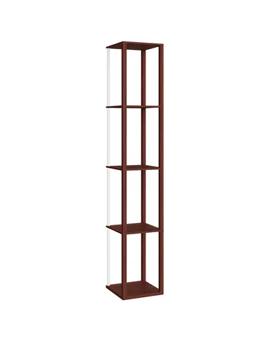 HOMCOM RGB LED Floor Lamp with Shelves, Modern Dimmable Standing Lamp with Remote Control, Adjustable Brightness & Speed for Liv