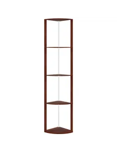 HOMCOM RGB Standing Lamp with Shelves, 4-Tier LED Floor Lamp with Multiple Lighting Modes, Brown