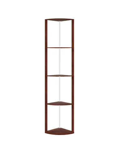 HOMCOM RGB Standing Lamp with Shelves, 4-Tier LED Floor Lamp with Multiple Lighting Modes, Brown