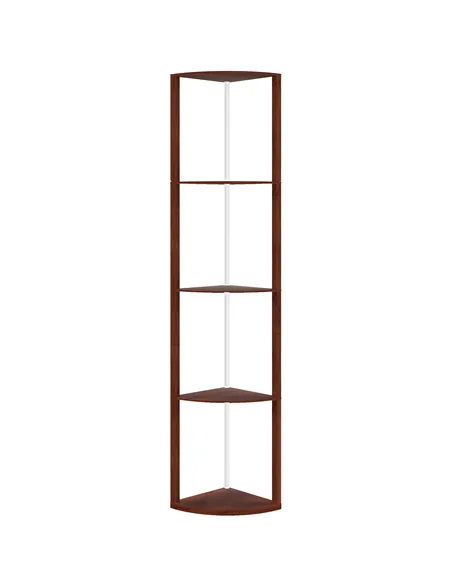 HOMCOM RGB Standing Lamp with Shelves, 4-Tier LED Floor Lamp with Multiple Lighting Modes, Brown