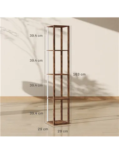 HOMCOM RGB LED Floor Lamp with Shelves, Modern Dimmable Standing Lamp with Remote Control, Adjustable Brightness & Speed for Liv