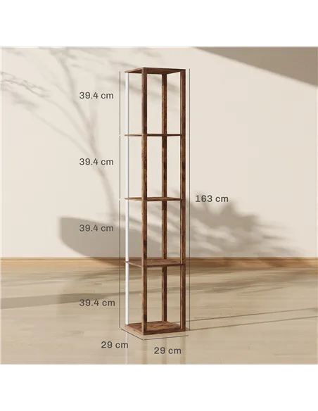 HOMCOM RGB LED Floor Lamp with Shelves, Modern Dimmable Standing Lamp with Remote Control, Adjustable Brightness & Speed for Liv