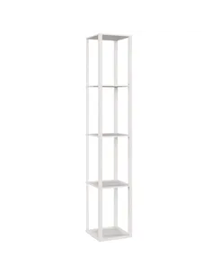 HOMCOM RGB LED Floor Lamp with Shelves, Modern Dimmable Standing Lamp with Remote Control, Adjustable Brightness & Speed for Liv