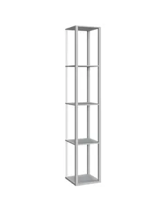 HOMCOM RGB LED Floor Lamp with Shelves, Modern Dimmable Standing Lamp with Remote Control, Adjustable Brightness & Speed for Liv