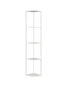 HOMCOM RGB LED Floor Lamp with Shelves, 5-Tier Dimmable Standing Lamp with Adjustable Brightness and Remote Control, Modern Corn