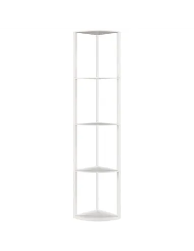 HOMCOM RGB LED Floor Lamp with Shelves, 5-Tier Dimmable Standing Lamp with Adjustable Brightness and Remote Control, Modern Corn