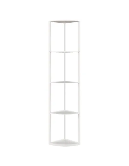 HOMCOM RGB LED Floor Lamp with Shelves, 5-Tier Dimmable Standing Lamp with Adjustable Brightness and Remote Control, Modern Corn