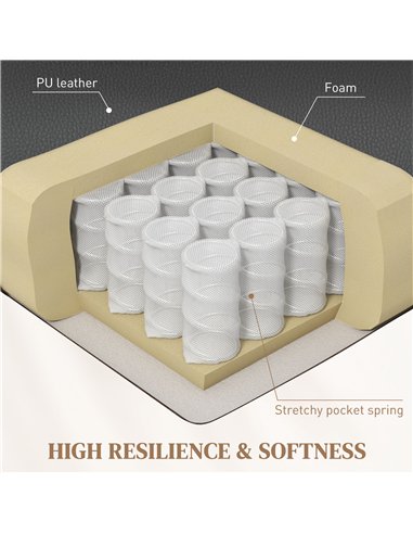 HOMCOM Manual Reclining Chair, Recliner Armchair with Swivel, Faux Leather, Footrest, Cup Holders, 86x93x102cm, Black