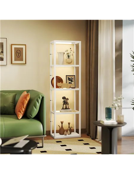 HOMCOM Four-Shelf Floor Lamp - White