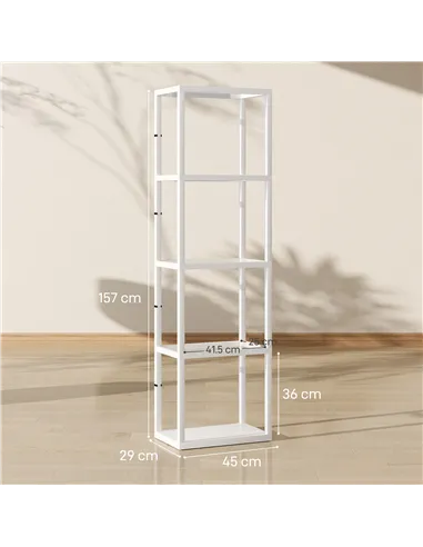 HOMCOM Four-Shelf Floor Lamp - White