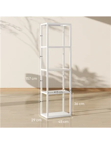 HOMCOM Four-Shelf Floor Lamp - White