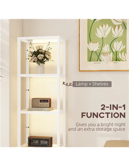 HOMCOM Four-Shelf Floor Lamp - White
