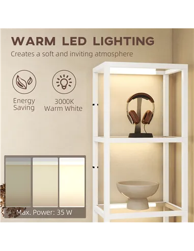 HOMCOM Four-Shelf Floor Lamp - White