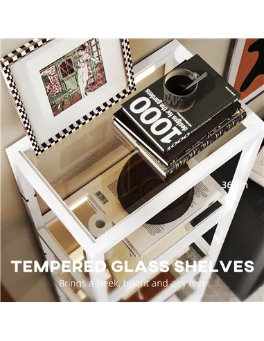 HOMCOM Four-Shelf Floor Lamp - White