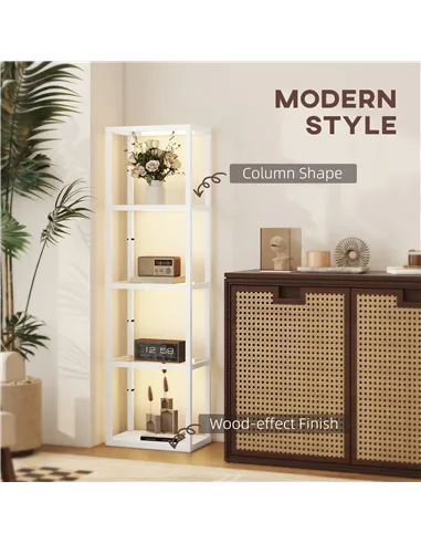 HOMCOM Four-Shelf Floor Lamp - White