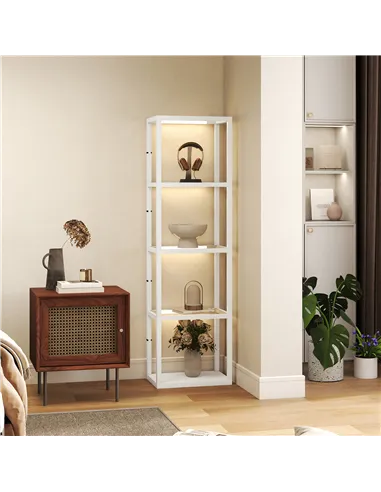 HOMCOM Four-Shelf Floor Lamp - White