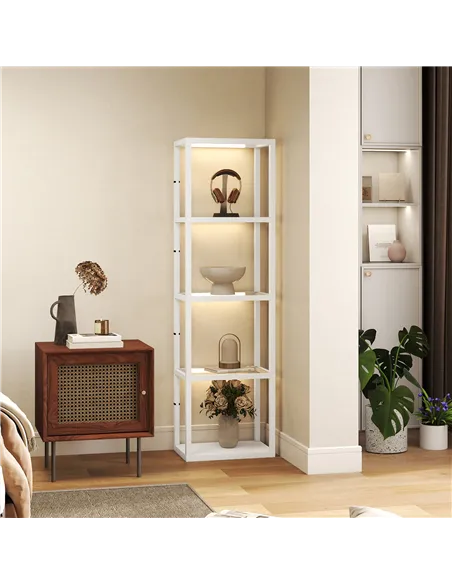 HOMCOM Four-Shelf Floor Lamp - White