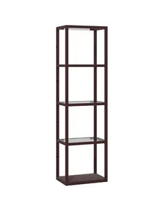 HOMCOM Four-Shelf Floor Lamp - Dark Brown