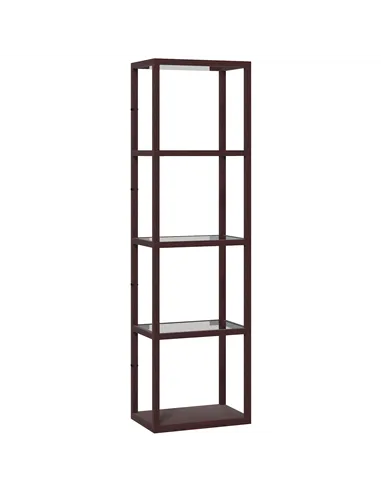 HOMCOM Four-Shelf Floor Lamp - Dark Brown