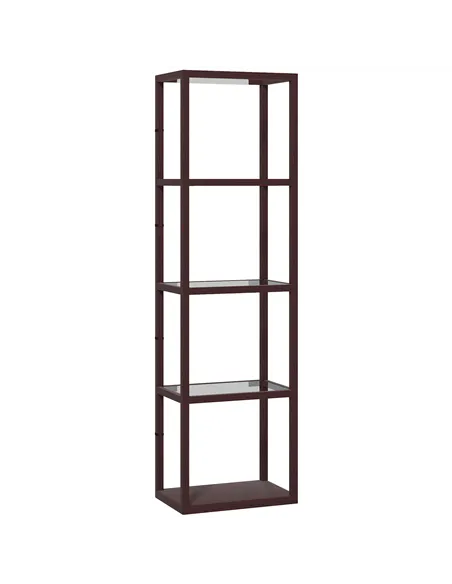 HOMCOM Four-Shelf Floor Lamp - Dark Brown