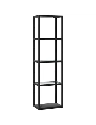 HOMCOM Four-Shelf Floor Lamp - Black