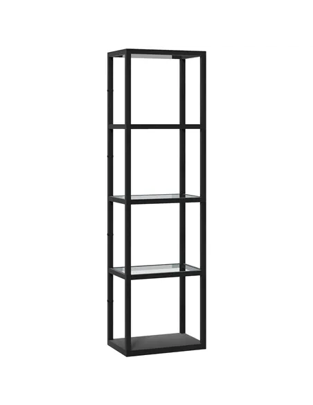 HOMCOM Four-Shelf Floor Lamp - Black