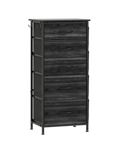 HOMCOM Chest of Five Fabric Drawers - Black