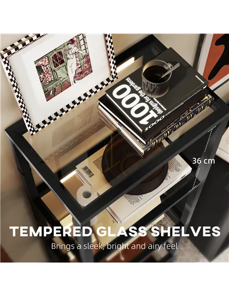 HOMCOM Four-Shelf Floor Lamp - Black