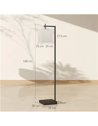 HOMCOM Floor Lamp for Living Room, 66" Modern Tall Standing Lamp with Adjustable Colour Temperatures & 10 Brightness Levels, Rem