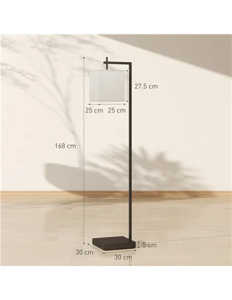HOMCOM Floor Lamp for Living Room, 66" Modern Tall Standing Lamp with Adjustable Colour Temperatures & 10 Brightness Levels, Rem