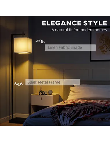 HOMCOM Floor Lamp for Living Room, 66" Modern Tall Standing Lamp with Adjustable Colour Temperatures & 10 Brightness Levels, Rem