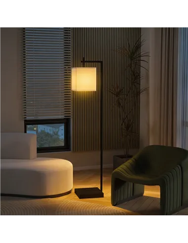 HOMCOM Floor Lamp for Living Room, 66" Modern Tall Standing Lamp with Adjustable Colour Temperatures & 10 Brightness Levels, Rem