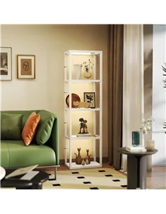 HOMCOM Four-Shelf Floor Lamp - Bleached Oak 2