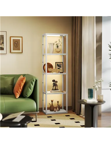 HOMCOM Four-Shelf Floor Lamp - Grey