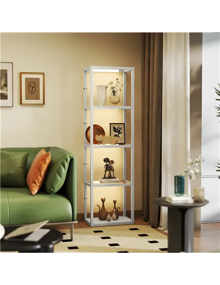 HOMCOM Four-Shelf Floor Lamp - Grey