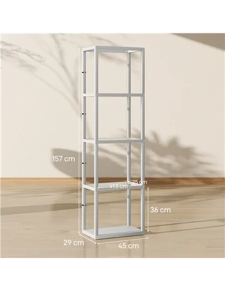 HOMCOM Four-Shelf Floor Lamp - Grey