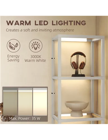 HOMCOM Four-Shelf Floor Lamp - Grey