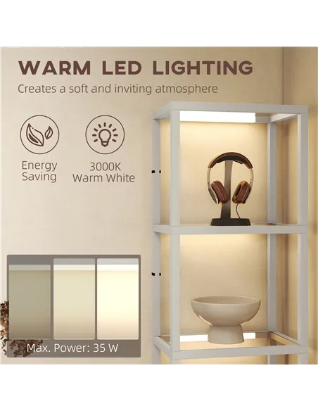 HOMCOM Four-Shelf Floor Lamp - Grey