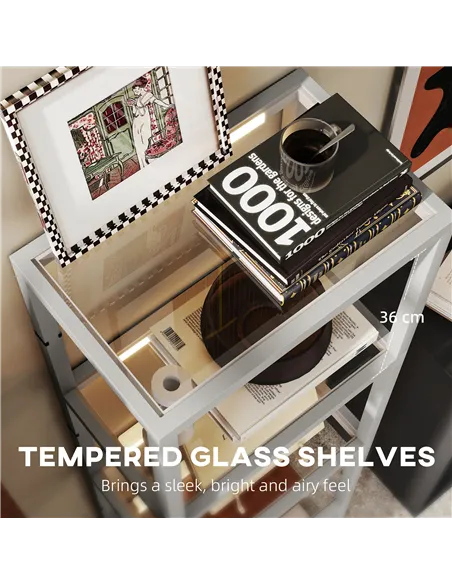 HOMCOM Four-Shelf Floor Lamp - Grey