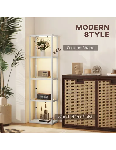 HOMCOM Four-Shelf Floor Lamp - Grey