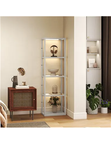 HOMCOM Four-Shelf Floor Lamp - Grey