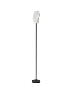 HOMCOM Floor Lamp for Living Room, 3D Printed Modern Standing Lamp with Flowing Curved Shade & Foot Switch, Minimalist Tall Pole