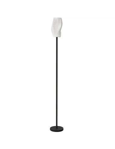 HOMCOM Floor Lamp for Living Room, 3D Printed Modern Standing Lamp with Flowing Curved Shade & Foot Switch, Minimalist Tall Pole