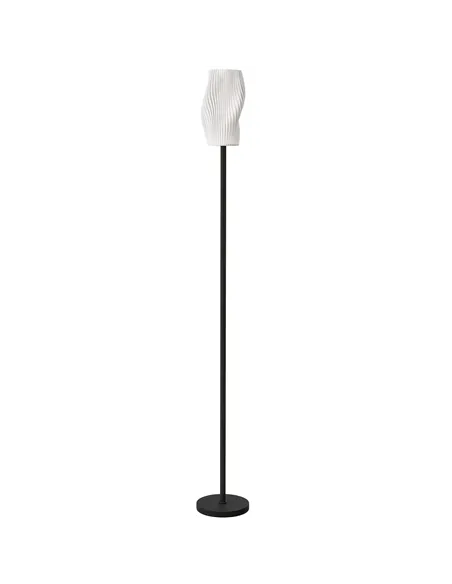 HOMCOM Floor Lamp for Living Room, 3D Printed Modern Standing Lamp with Flowing Curved Shade & Foot Switch, Minimalist Tall Pole