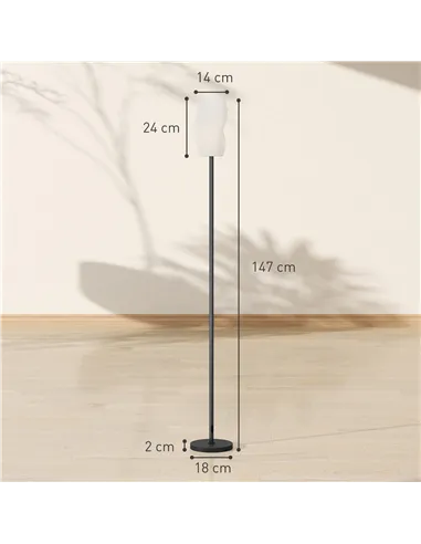 HOMCOM Floor Lamp for Living Room, 3D Printed Modern Standing Lamp with Flowing Curved Shade & Foot Switch, Minimalist Tall Pole